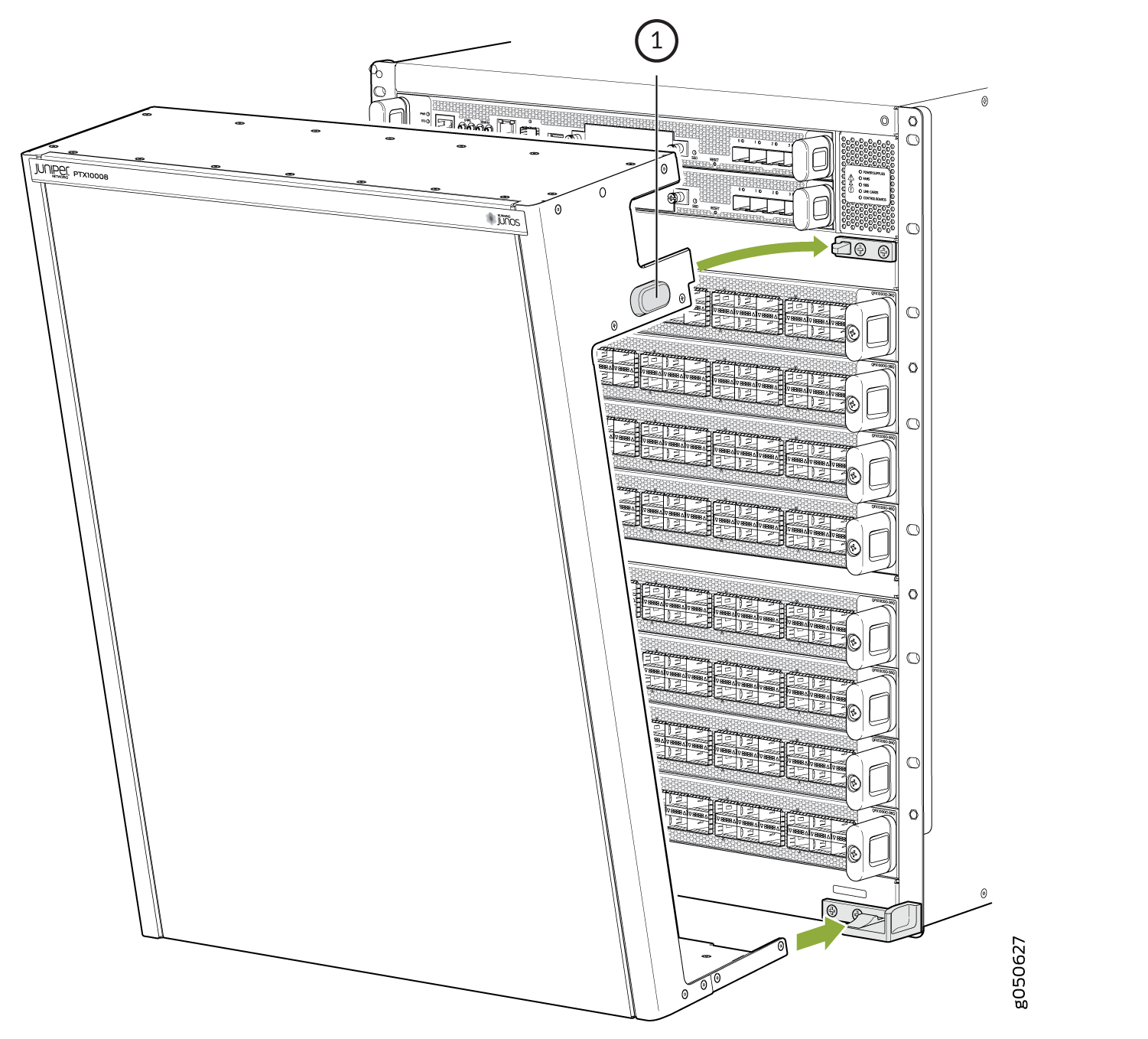 Front Panel Installation on a QFX10008