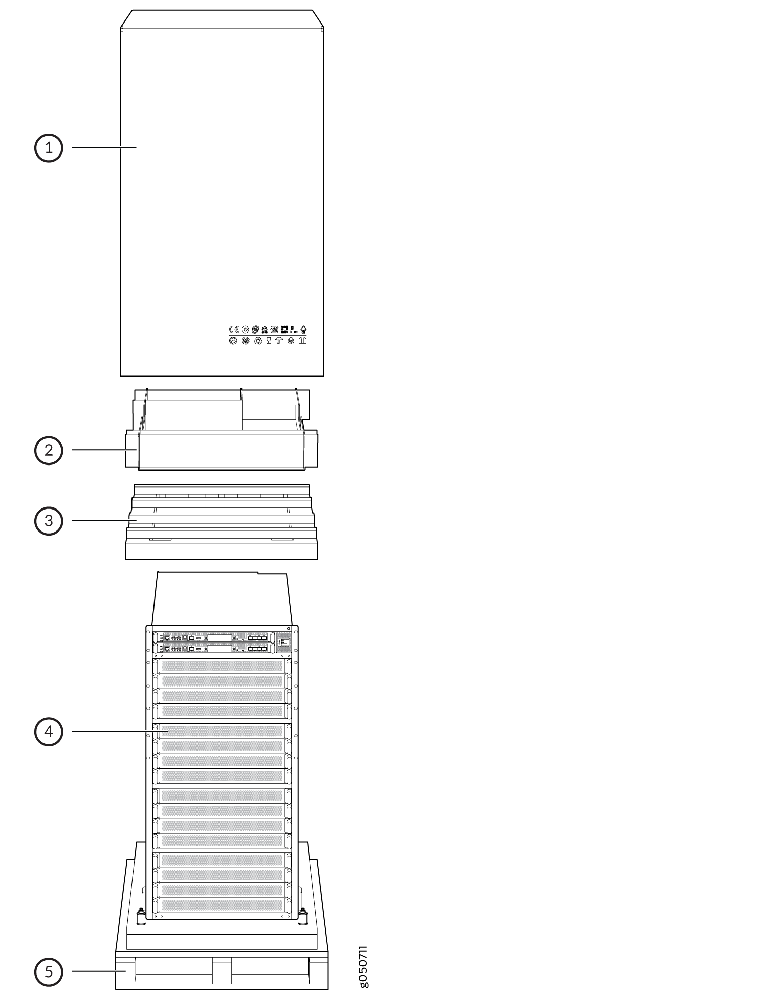 Stacking Configuration for Packing the QFX10016 Chassis