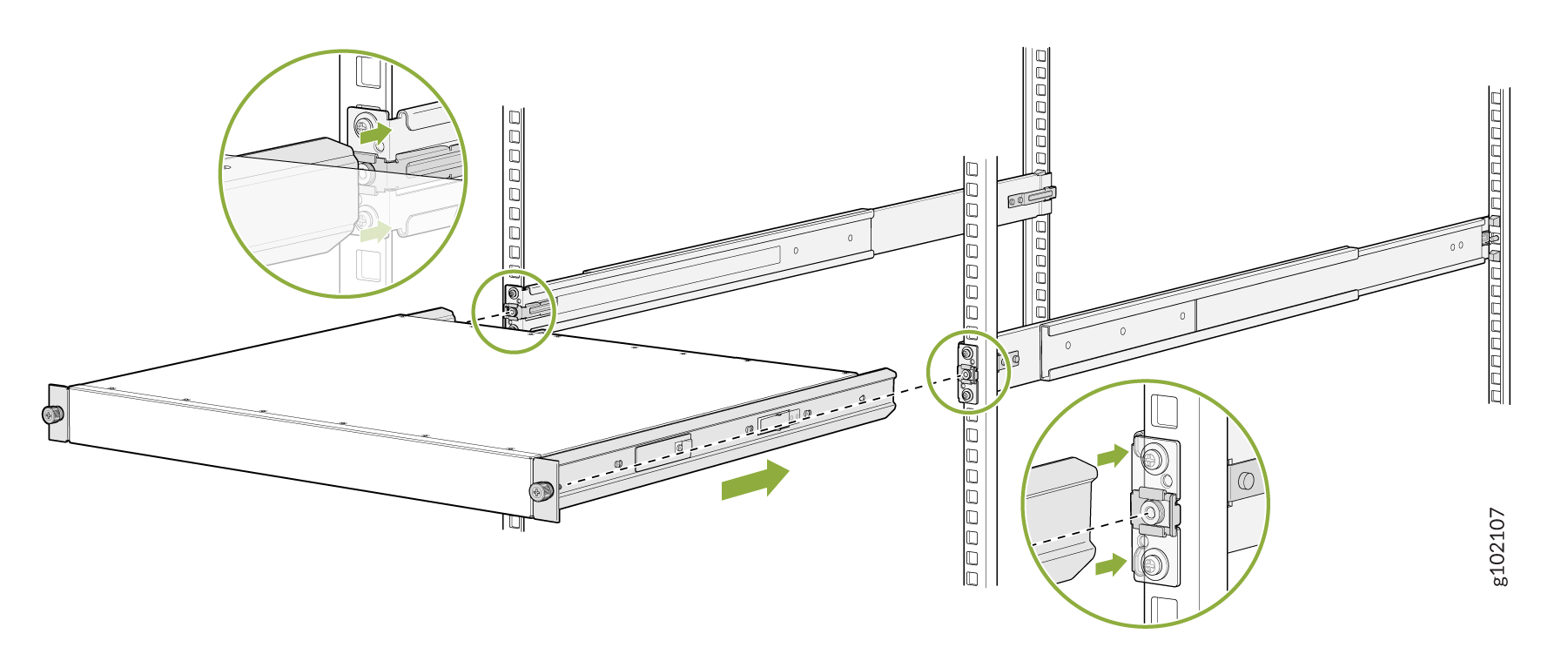 Slide the Device into the Rack