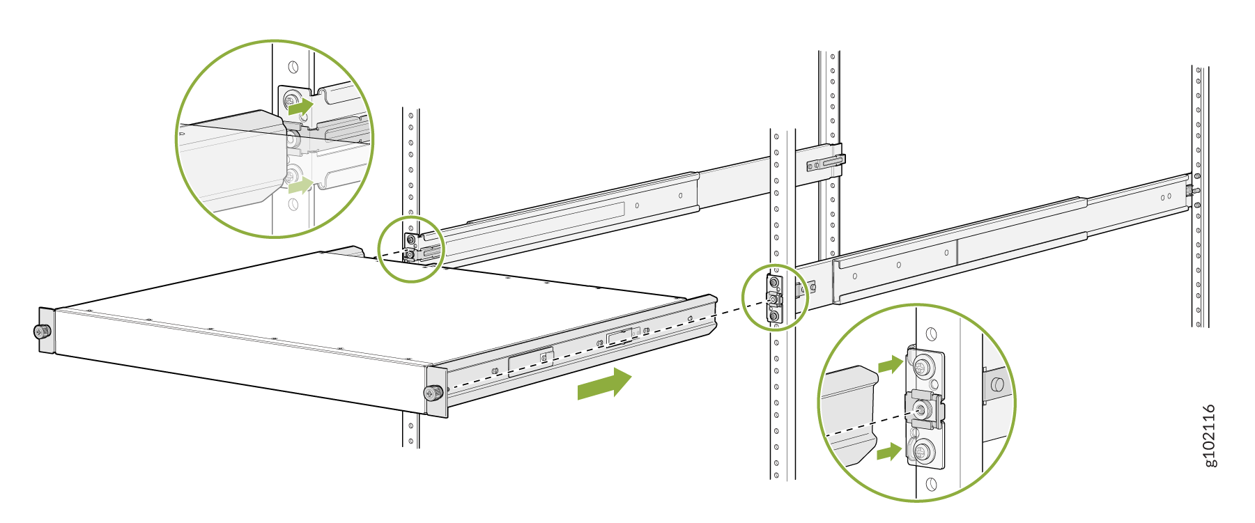 Slide the Device into the Rack