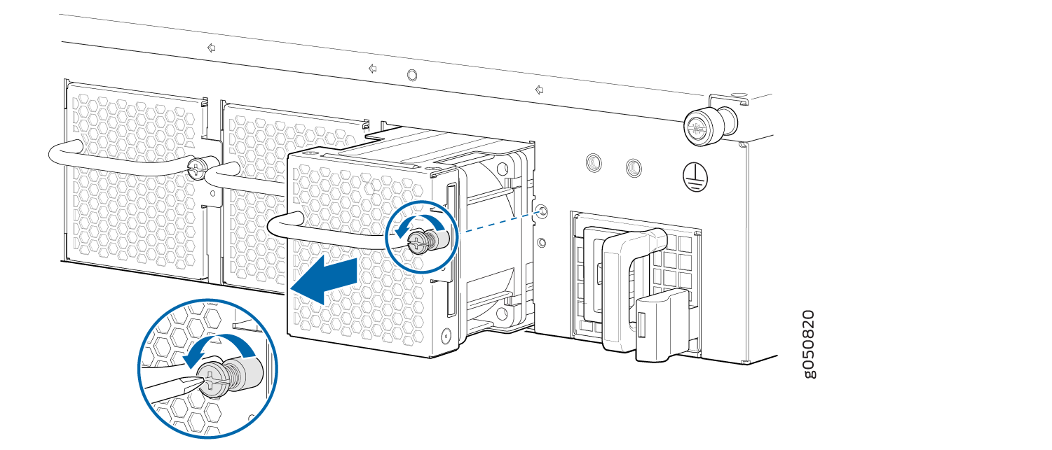 Removing a Fan Module from a 2 U QFX5210-64C