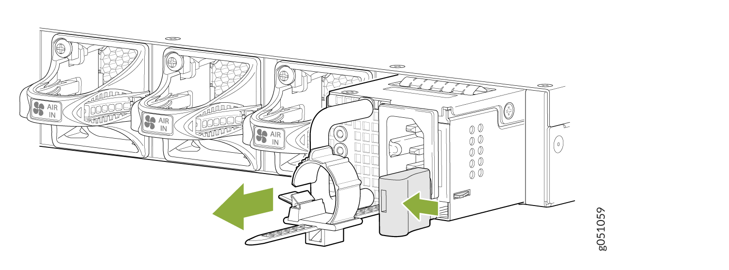 Removing an AC Power Supply from QFX5220-32CD