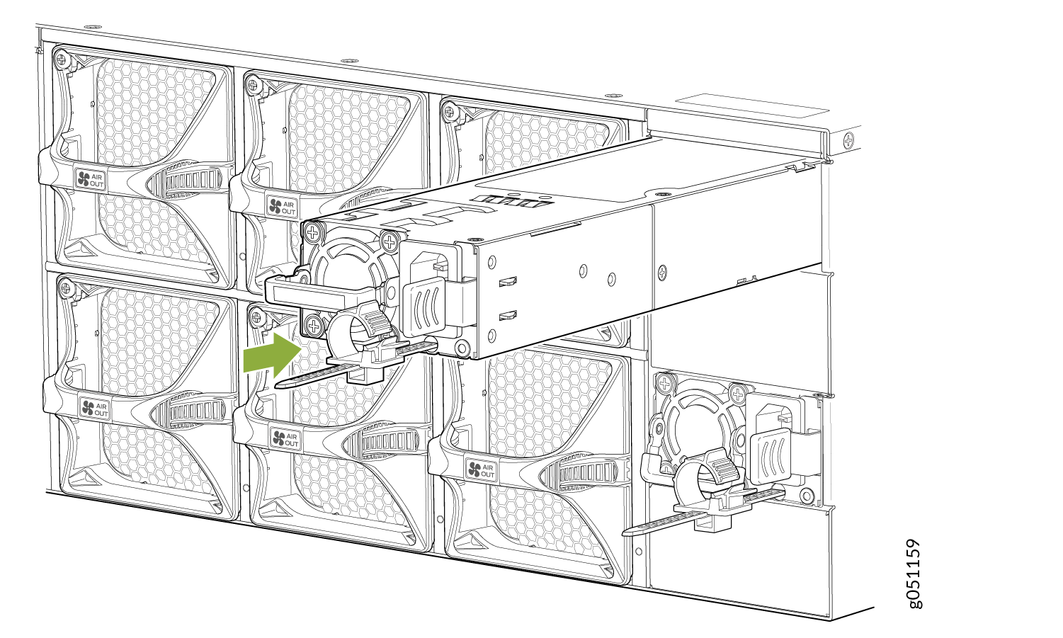 Installing a QFX5220-128C AC Power Supply