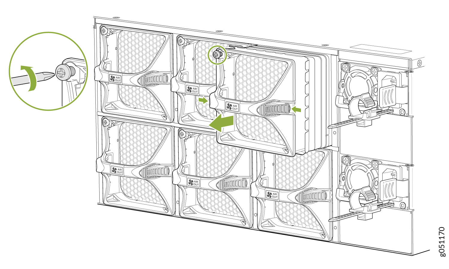 Removing a Fan Module from a QFX5220-128C