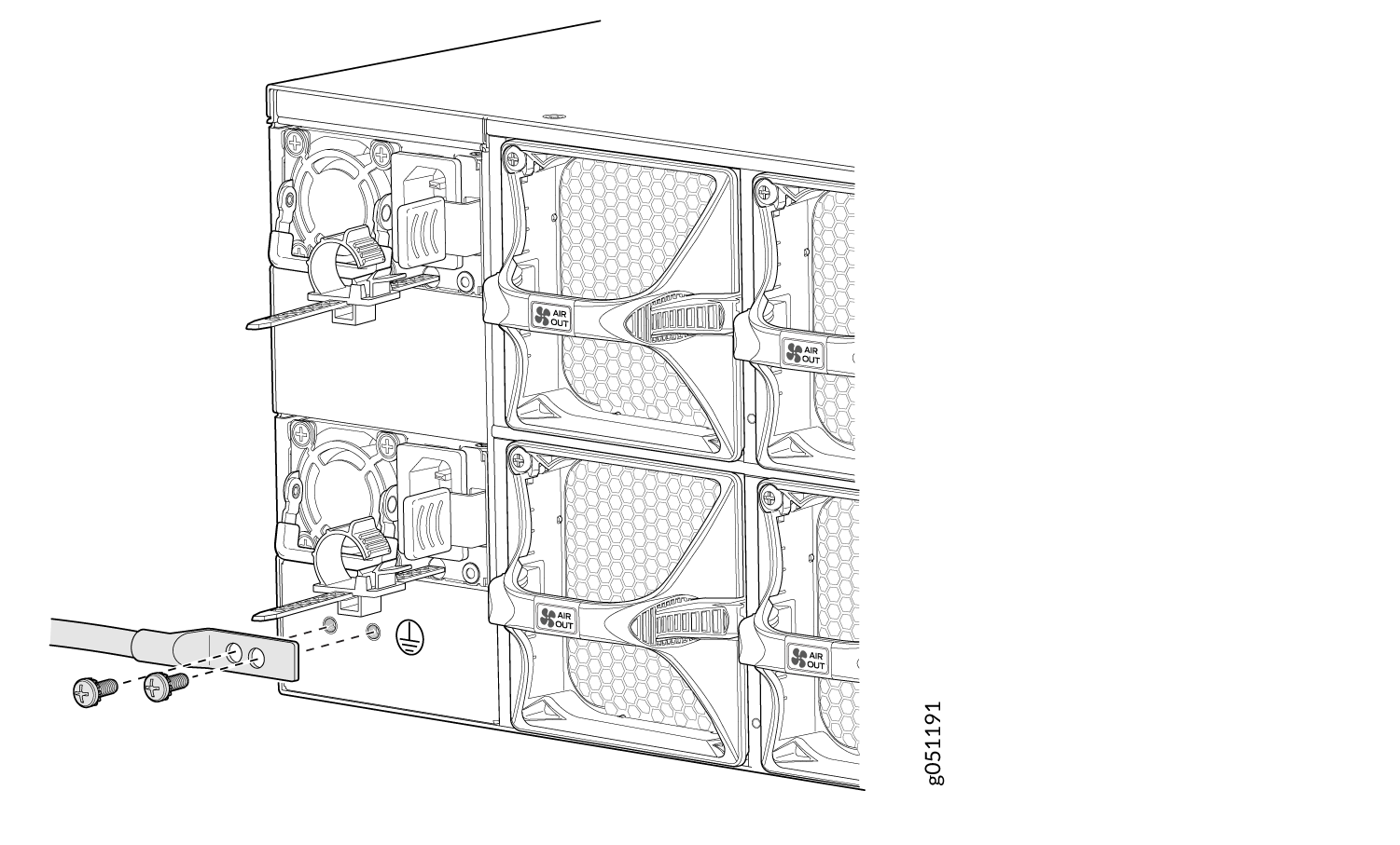 Connecting a Grounding Cable to a QFX5220-128C