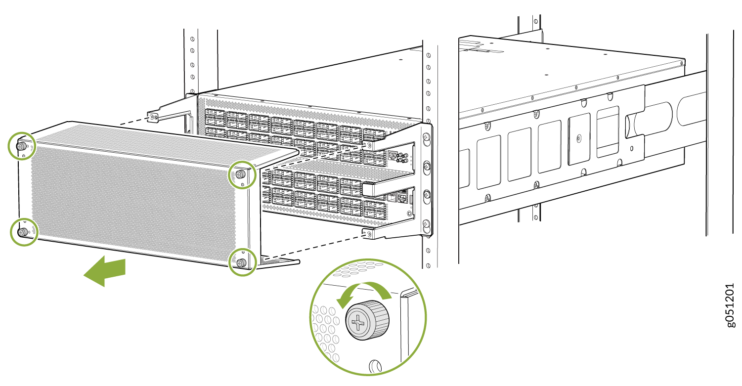 Remove EMI Panel from the Mounting Shelves