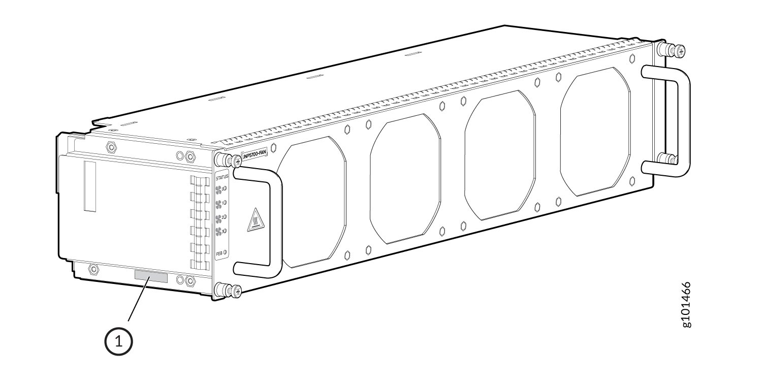 Locating the QFX5700 Fan Tray Serial Number Label