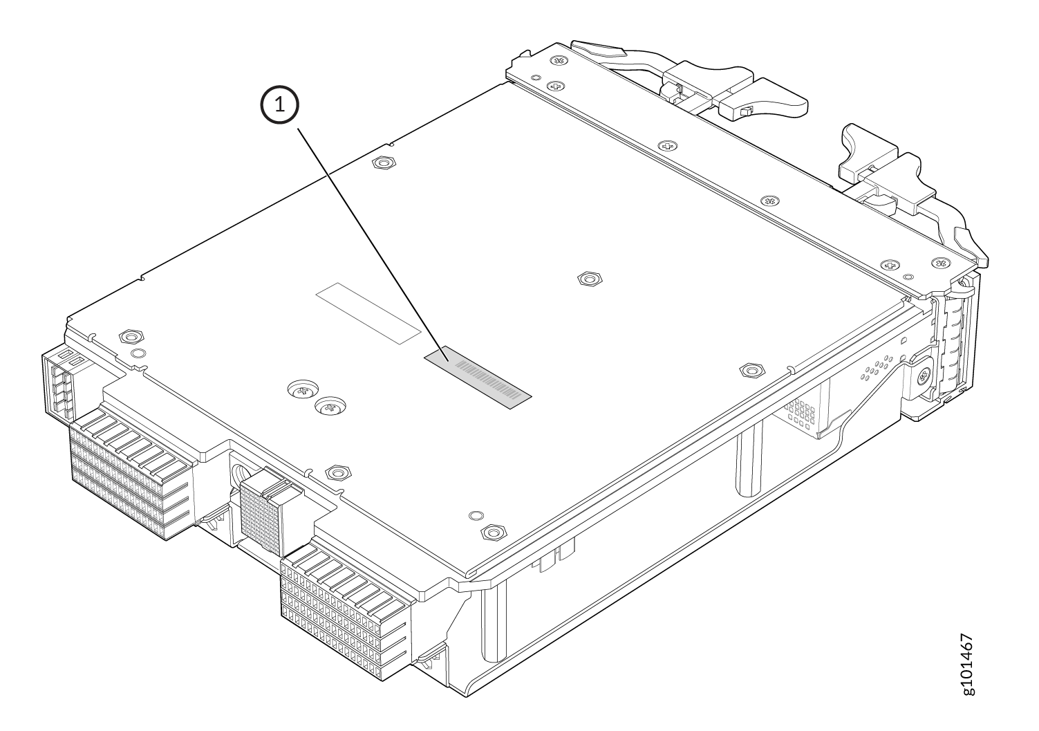 Locating the 16xQSFP Serial Number Label