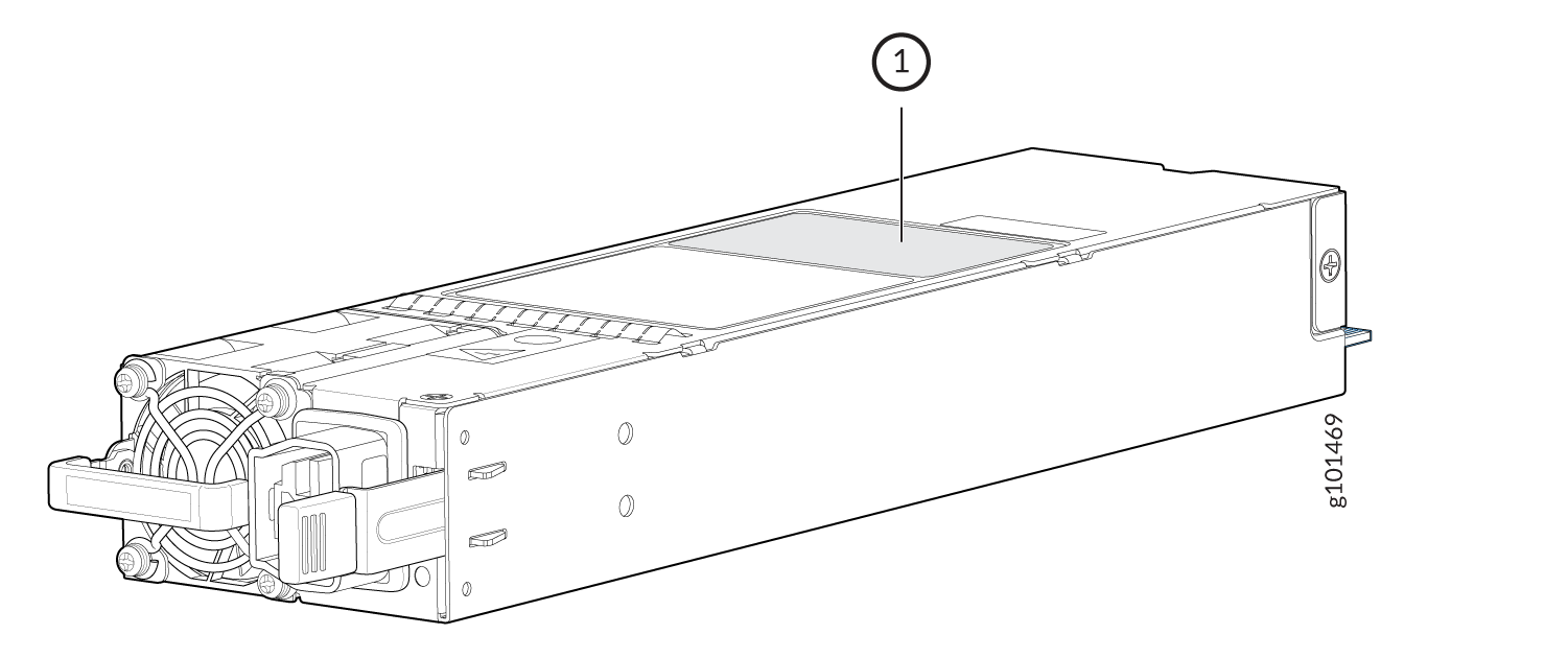 Locating the QFX5700 AC Power Supply Serial Number Label