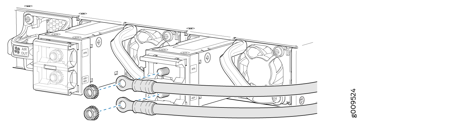 Connecting the Power Supply Cables to a DC power Supply