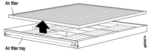 Removing the Air Filter (Standard-Capacity Filter Tray Shown, High-Capacity Similar)