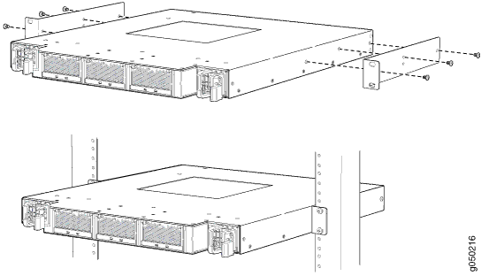 Mounting the Device on Two Posts in a Rack