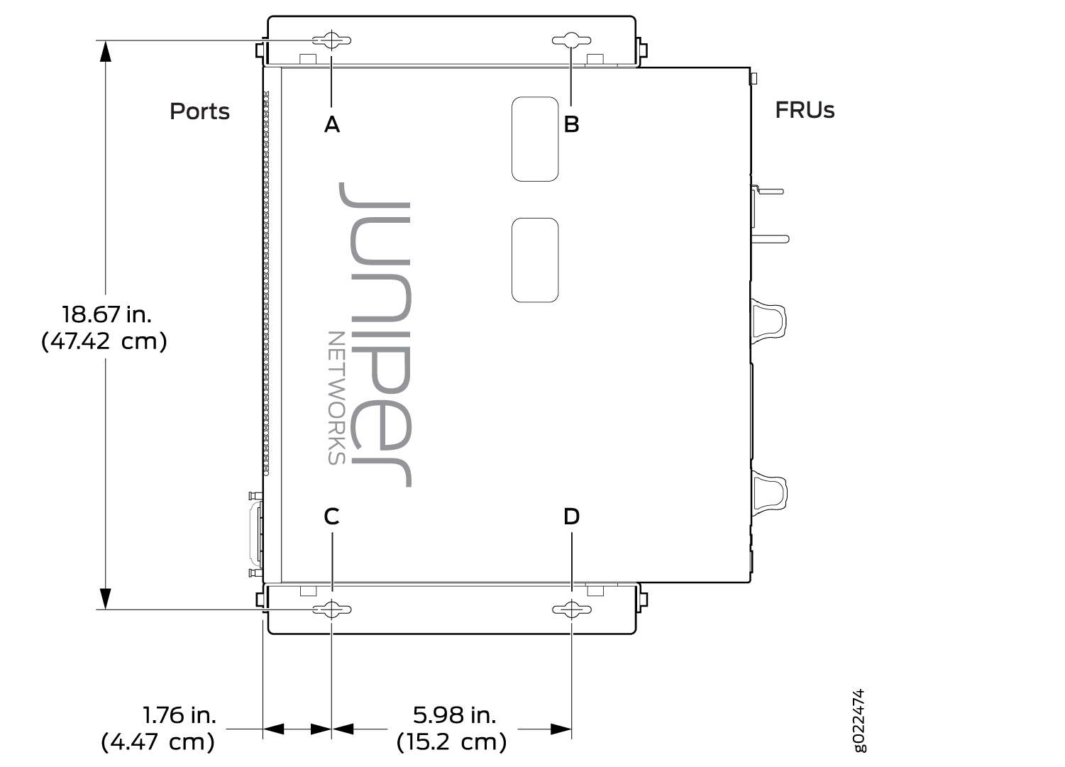 Mounting EX4300-48MP and EX4300-48MP-S Switches on a Wall with the Front Panel Pointing to the Left Side