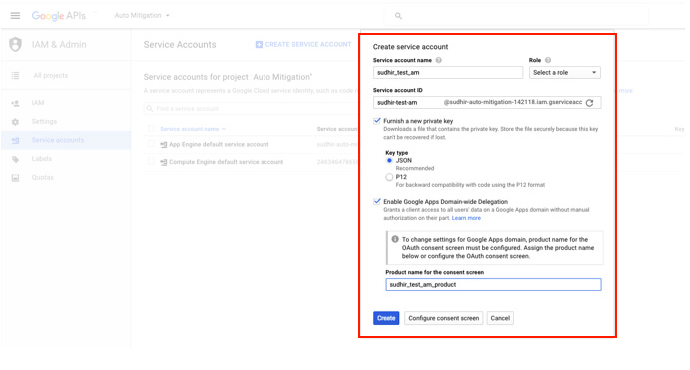 Creating a New Google APIs Service Account