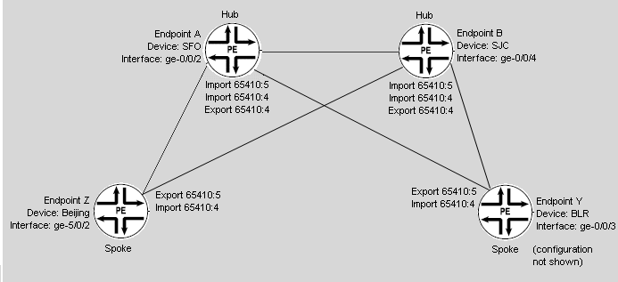 Point-to-Multipoint Service with Two Hubs