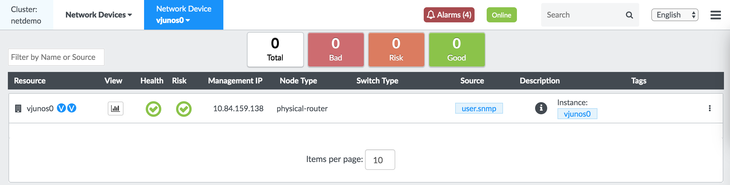 Instance Tag in Network Device View