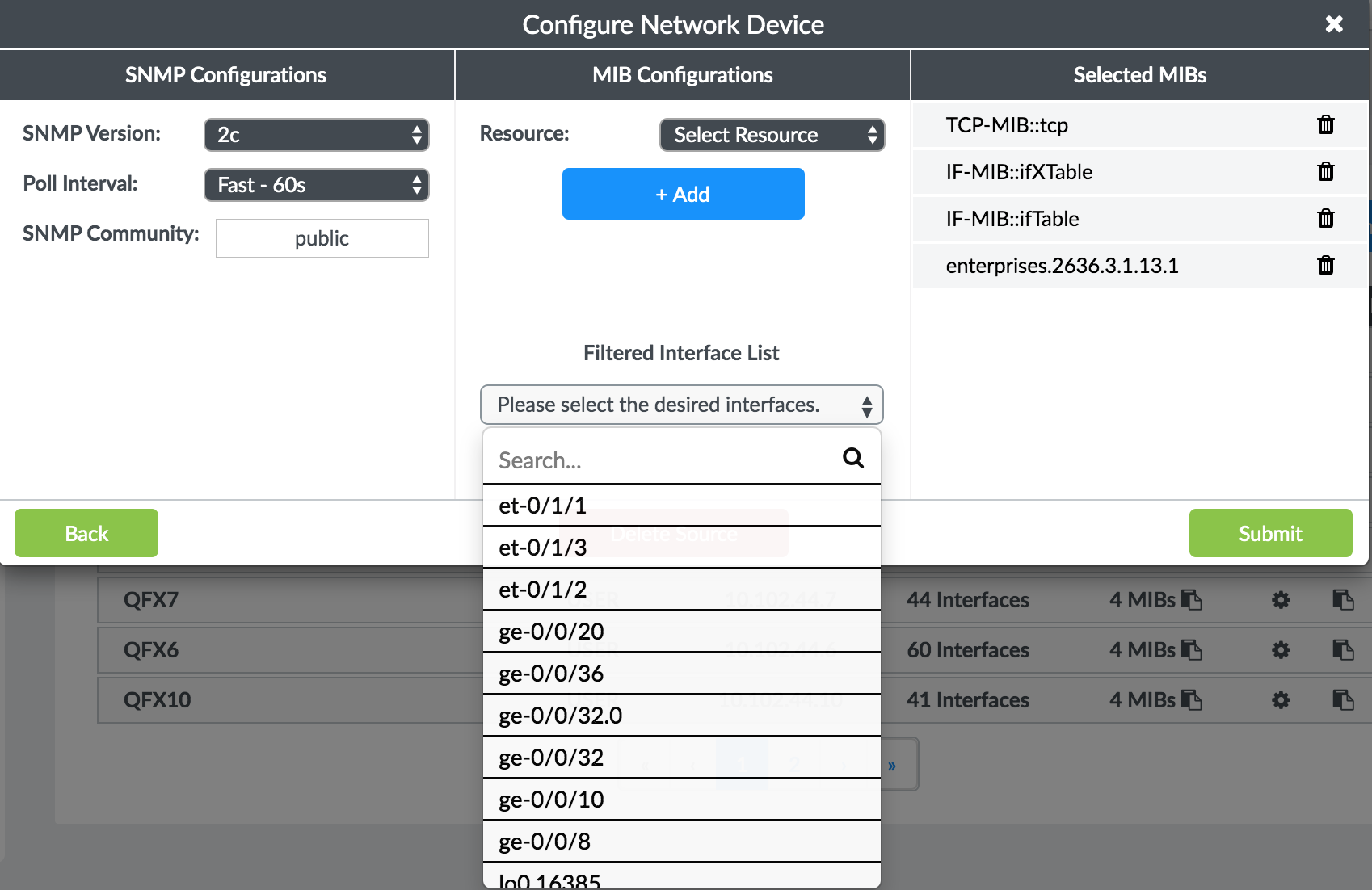 SNMP Device Details Interface, Internet Protection, Endpoint