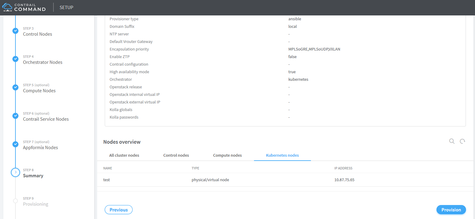 Summary - Nodes Overview