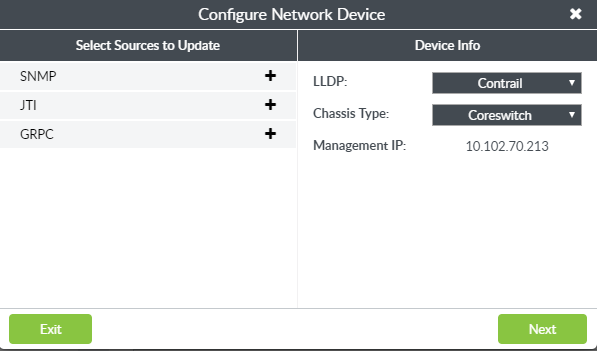 Enable LLDP and Add Management IP for Network Device