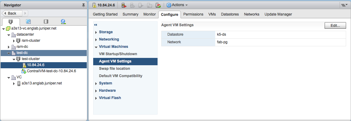 Configure Agent VM Settings