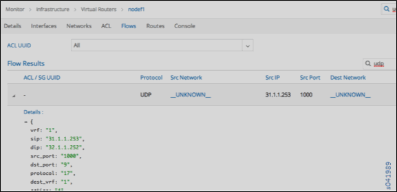 Unresolved Flow Details Window