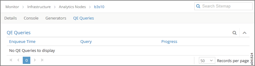 Individual Analytics Node—QE QueriesTab