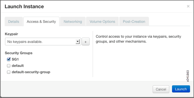 Associate Security Group at Launch Instance