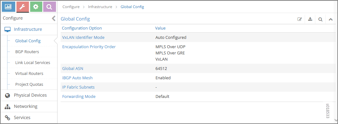 Global Config Window for VXLAN ID