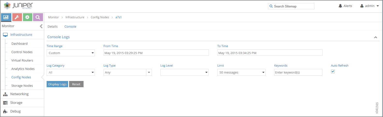 Individual Config Node—Console Tab