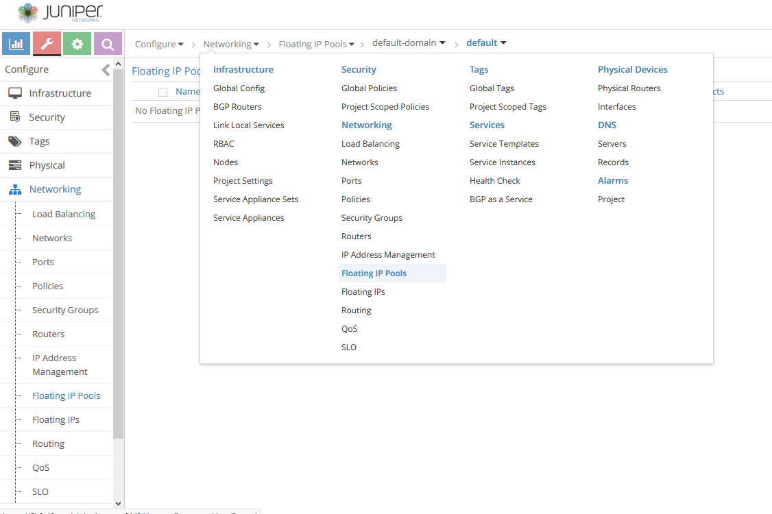 Floating IP Pools Selection