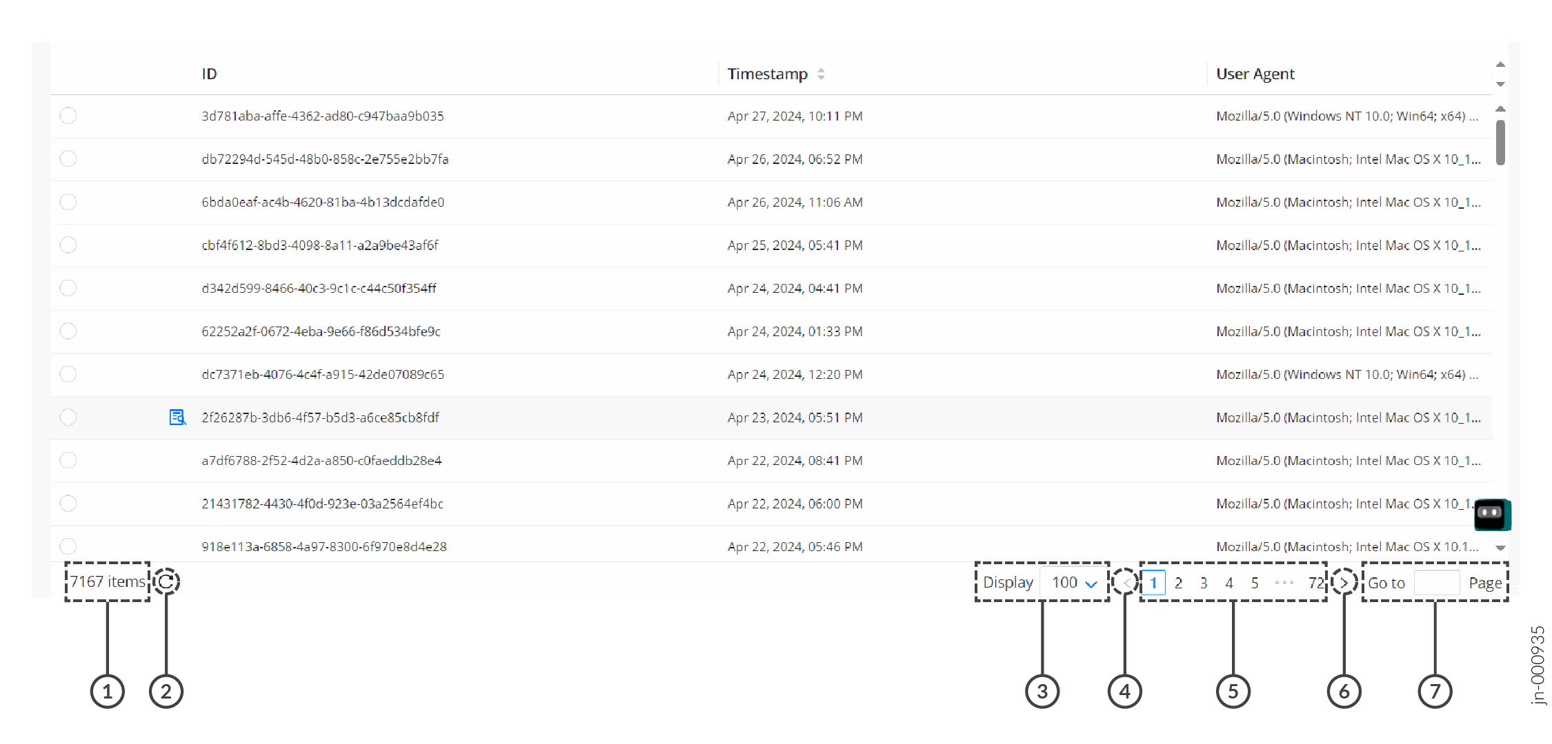 Sample Page Showing Display, Navigation, and Related GUI Elements