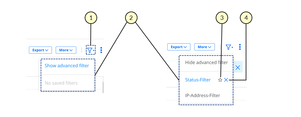 Filter Menu with and without Filters