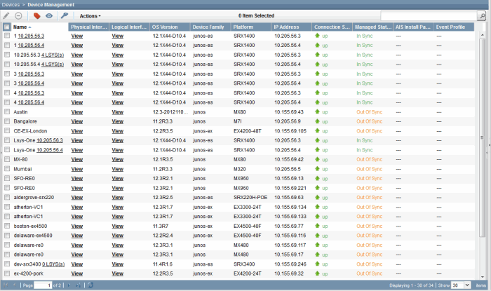 Device Management Page