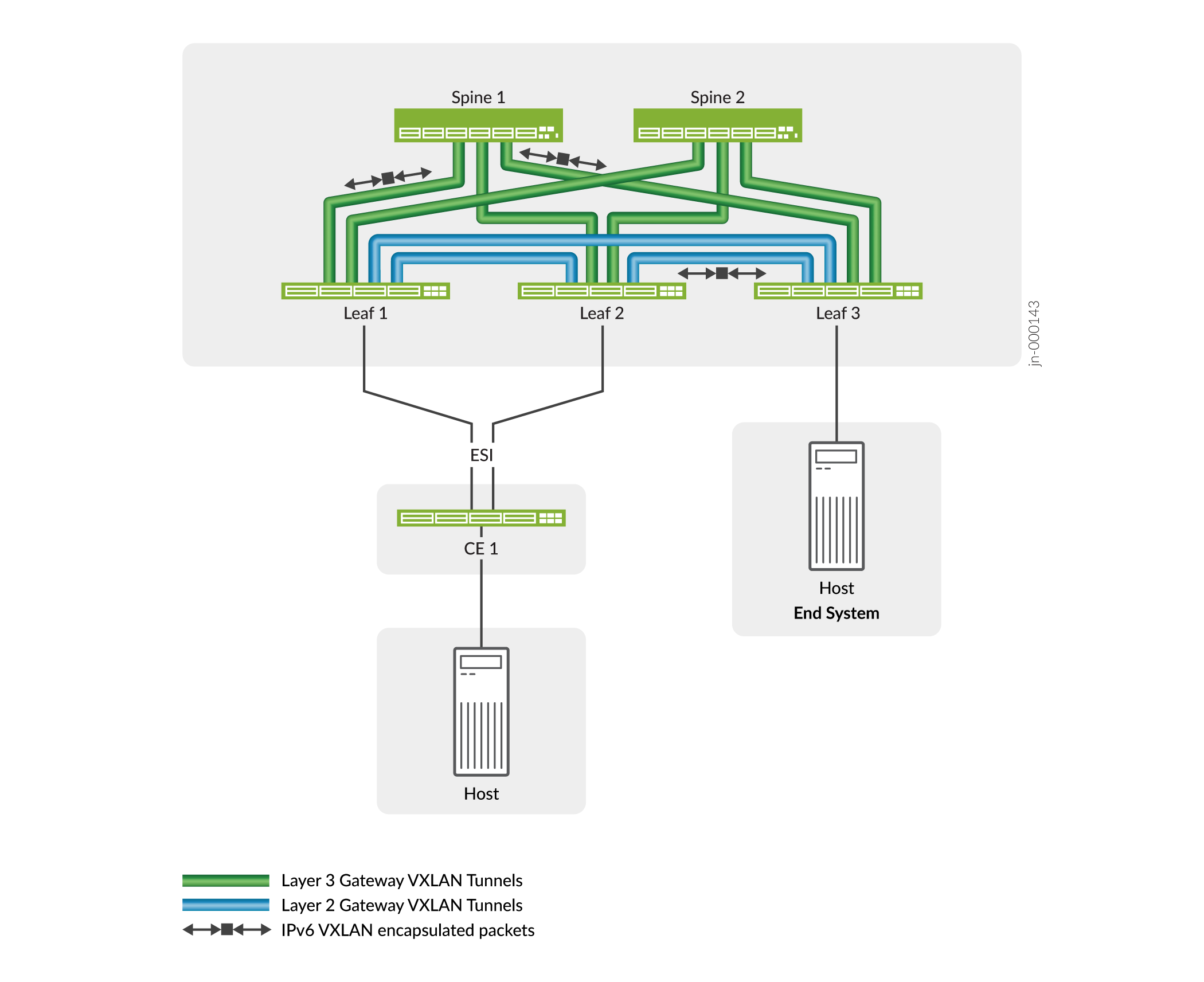 EVPN-VXLAN Fabric with an IPv6 Underlay