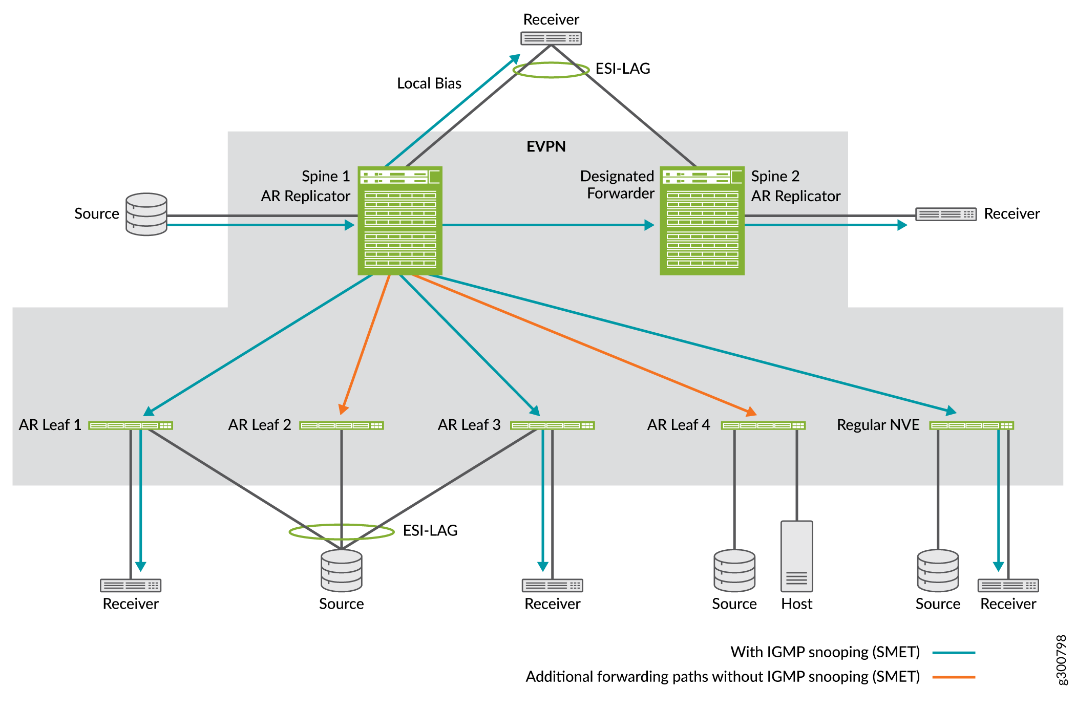 Multicast Source Traffic Ingress at an AR Replicator Device