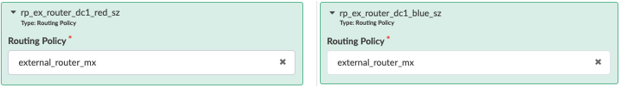 Routing Policy for Red and Blue VRF