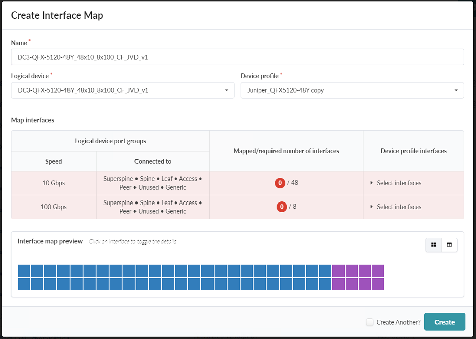 Create Interface Map Pop-up Showing the Interface Map Preview