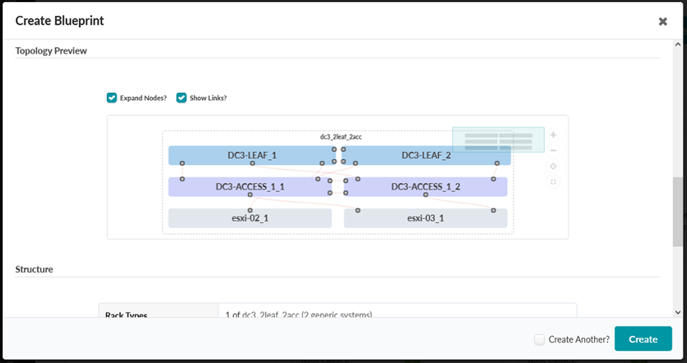 Create Blueprint Pop-up Showing the Topology Preview