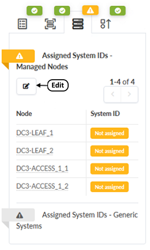 Staged Tab in the JVD_CF_Access_DC3 Blueprint Showing System IDs – Managed Nodes assignment tab