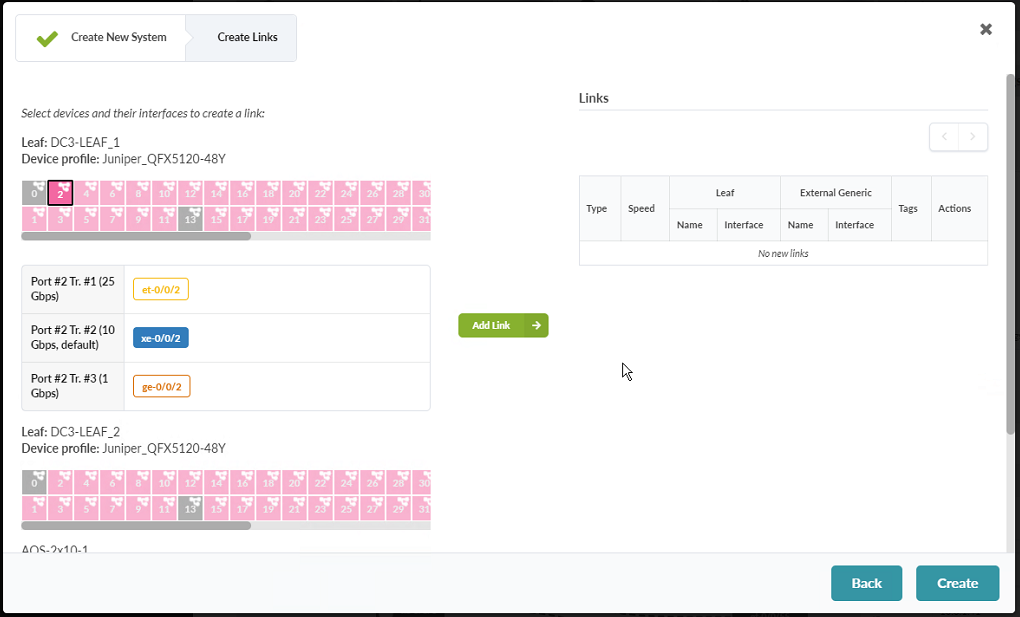 Second Part of the Assign Internal/External Generic System pop-up