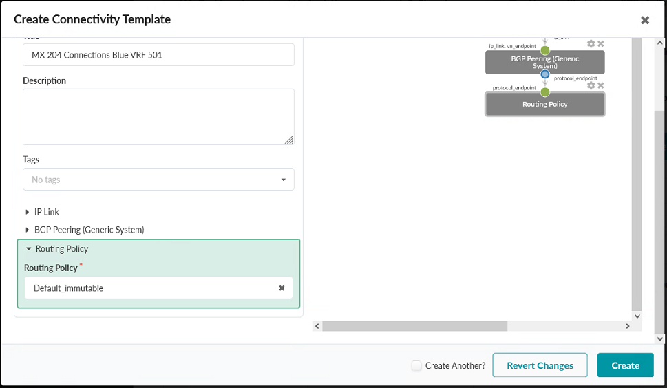 Expanded Routing Policy Section in the Parameters Tab