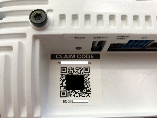 A qr code on a white device Description automatically generated