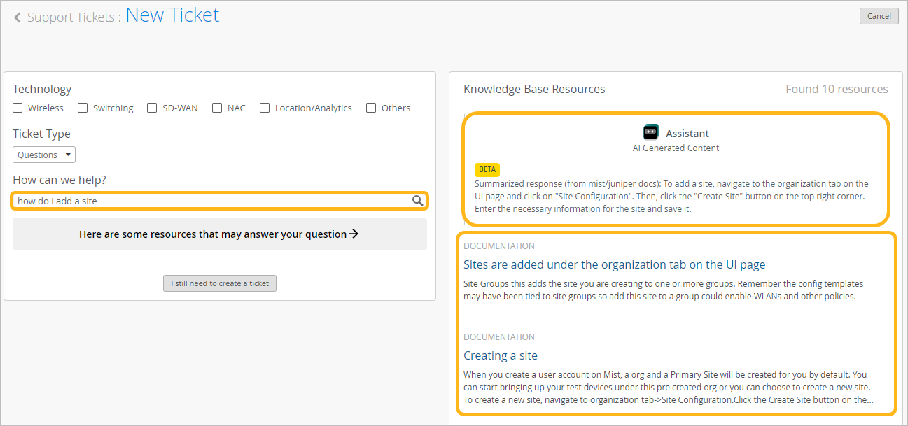 Example: Question with Marvis-Generated Response and Suggested Documentation