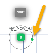 Example: Dragging the green dot to set the AP orientation