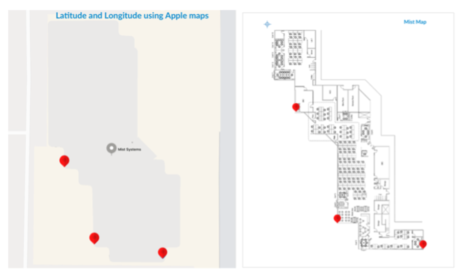 Example: Latitude and longitude on an Apple or Google Map