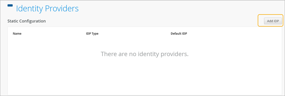 Identity Providers Page