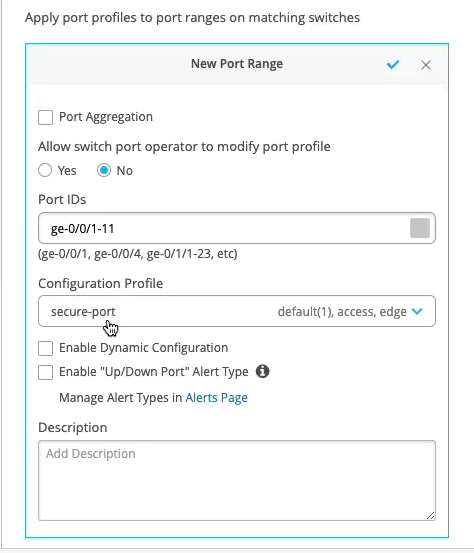 Assign Port Profile to Port Ranges on a Switch