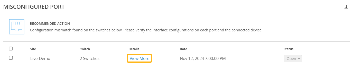 Misconfigured Port Recommendation