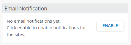 Email Notification options and Enable button