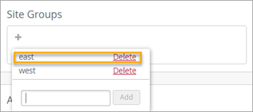 Example - deleting a site group